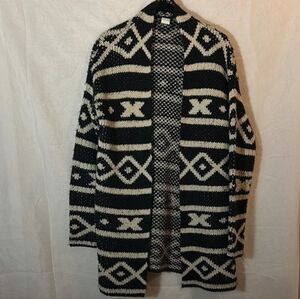 Roxy Geometric Cardigan Black Cream Small